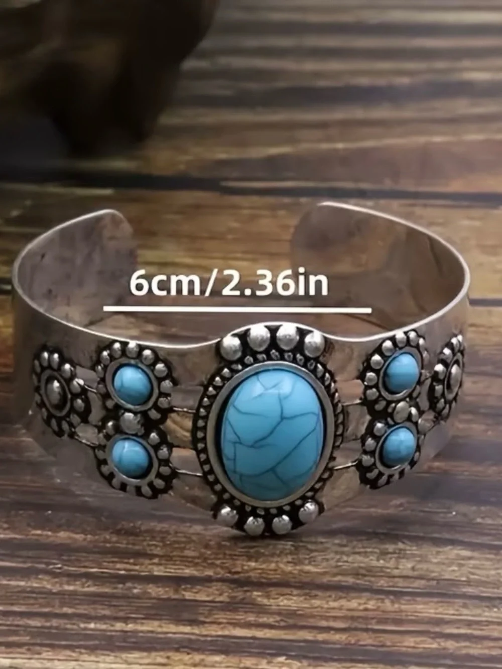 Vintage turquoise inspired cuff bracelet